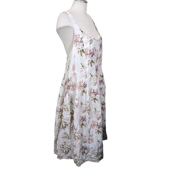 Brock Collection X H&M Midi Dress XXL Floral Print Lyocell Linen Blend Romantic - Picture 8 of 12